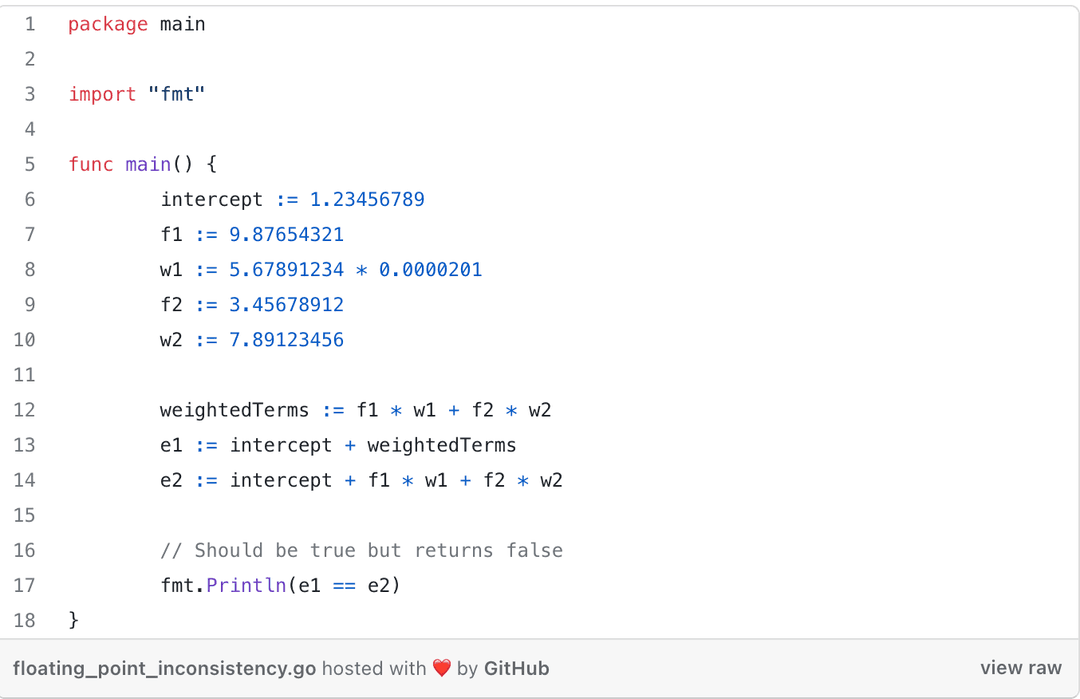Code snippet validating search ranking output values